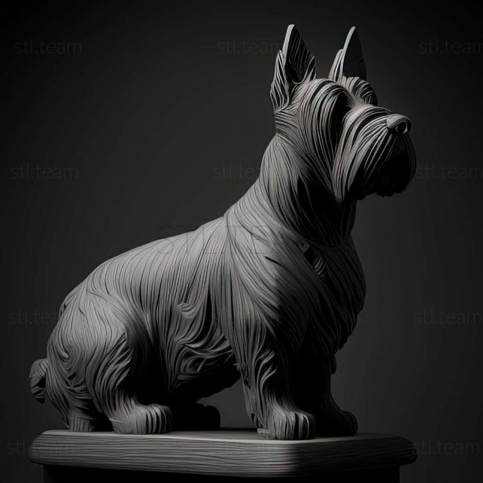 3D model Scottish Terrier dog (STL)